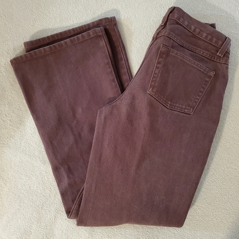 Newport News Jeanology 90s Lowrise Brown Flare Size 6